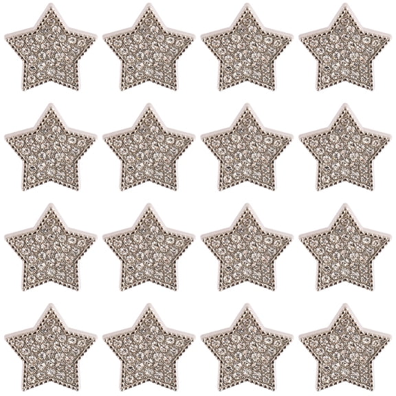 1 Box 16Pcs Rhinestone Star Buttons Sliver Alloy Shank Button Decorative Replacement Buttons