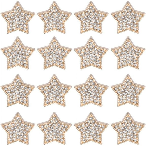 1 Box 16Pcs Star Shaped Rhinestone Buttons Light Gold Alloy Shank Button Replacement Decorative Buttons for DIY Sewing Crafts Sweater Uniform Jacket Clothing Hat Embellishments diy
