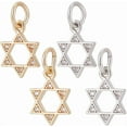 thumbnail image 1 of 1 Box 16Pcs Star of David Charm Star Pendant Charms 14K Gold & Platinum Plated Brass Cubic Zirconia, 1 of 9