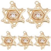 1 Box 16Pcs Star of David Charms 18K Gold Plated Charms
