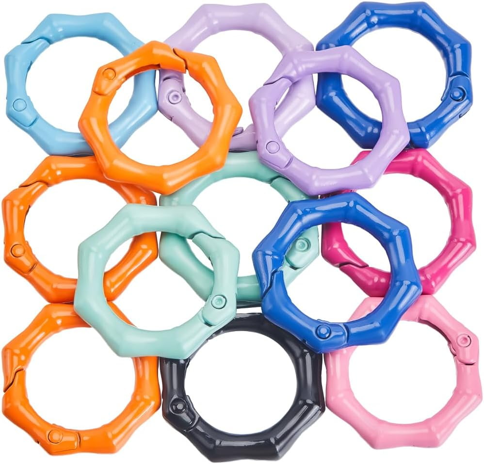 1 Box 16pcs Metal Spring Buckles Round Carabiner Clip 31mm/1.22in Large ...