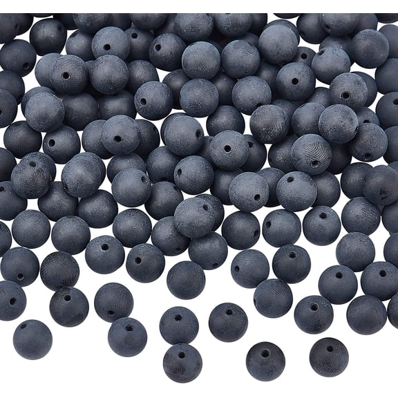 1 Box 180 Pcs Grade A Natural Black Agate Gemstone Beads Frosted Round Stone Beads for DIY Jewelry DIY Bracelet