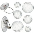thumbnail image 1 of 1 Box 180Pcs 3 Size Brooch Sieve Findings 12mm 18mm 28mm Silver Brooch Clasps Pin Disk Base Disc Blank Thicken Cabochon Trays for DIY Jewelry Craft Making Decoration Accessories, 1 of 5