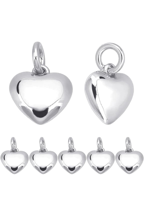 1 Box 18K/24K Gold Plated Small Heart Charms 3D Heart Dangle Pendant Charms with Jump Ring for Mother's Day Valentine's Gifts Jewelry Making Finding colorful DIY