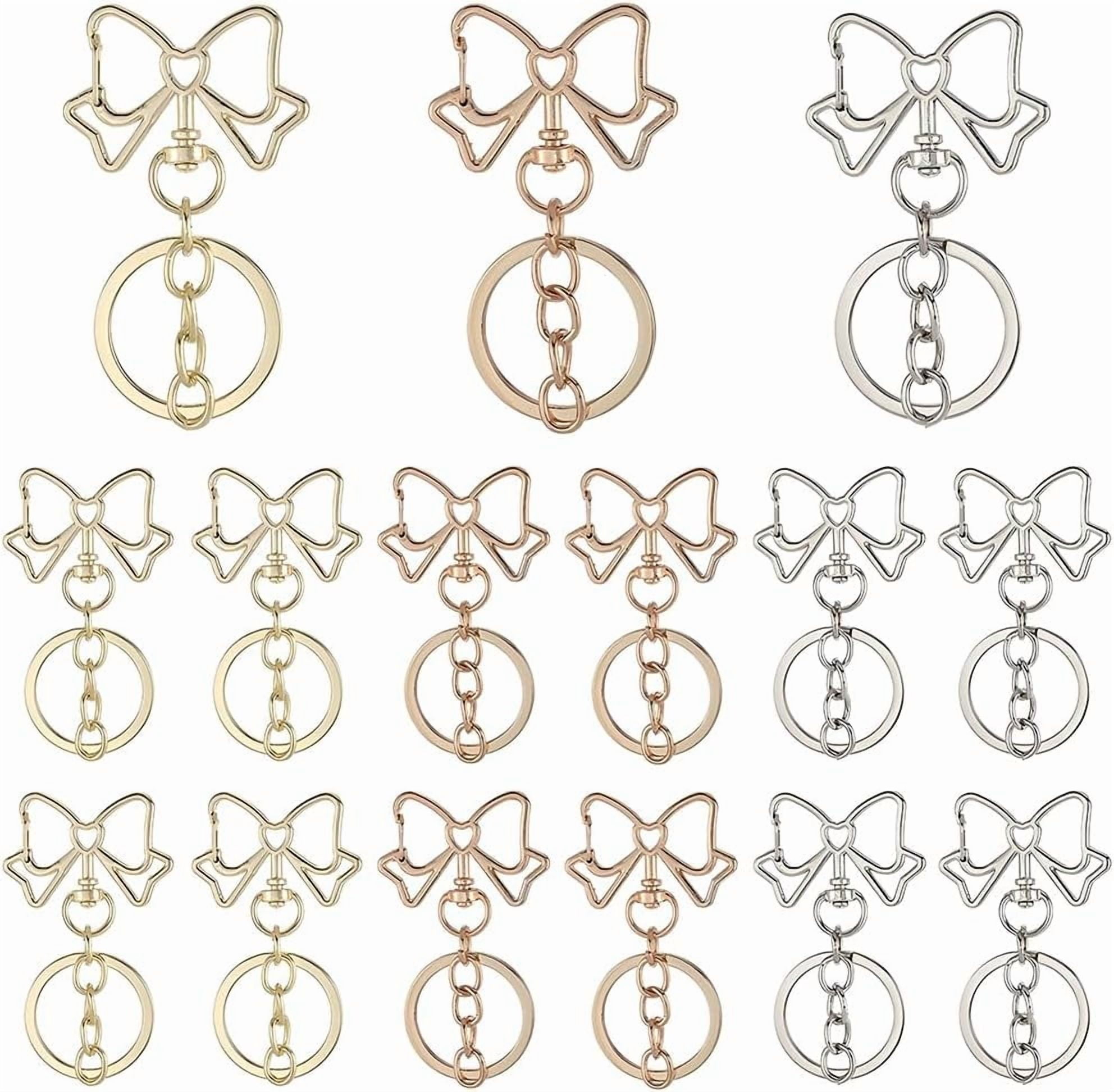 1 Box 18Pcs Bowknot Keychain Bulk Swivel Clasp Key Chain Pack Metal ...