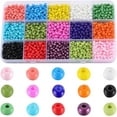 thumbnail image 1 of 1 Box 195G 6/0 Seed Beads 4mm Friendship Bracelet Seed Beads Kit Beading Craft Beads Glass Seed Bead Small Glass Spacer Loose Beads for Jewelry Making DIY Earrings Bracelets Necklace DIY, 1 of 5