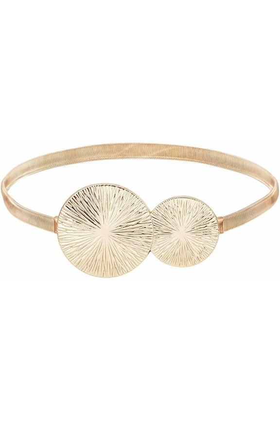 1 Box 1Pc Alloy Flat Snake Chain Belt with Flat Round Buckle Waist Belt for Shirt Dress Overcoat Light Gold 25-1/4 inch(64cm)