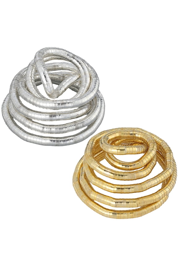 1 Box 2 Pack Bendable Snake Necklace Bendable Snake Chain 35 Inch Gold Silver Metal Versatile Flexible Adjustable Choker Chains DIY