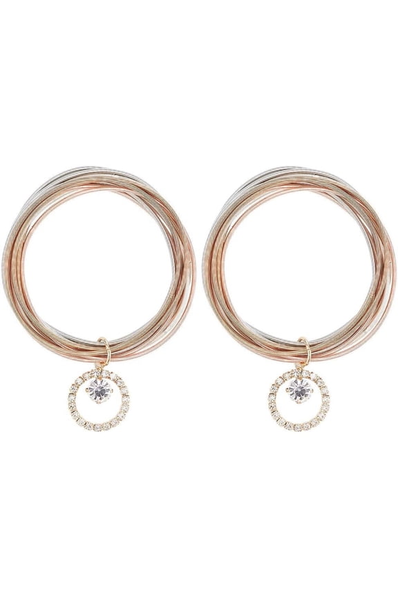 1 Box 2 Sets 1-7/8 inch Guitar String Bracelets Multi-Color Spring Bracelets Minimalist Guitar String Coil Bracelets with Rhinestone Ring Charms for Stackable Wearing Mixed Color