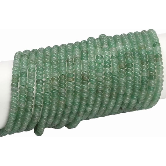 1 Box 2 Strands 336PCS 4MM Green Natural Aventurine Rondelle Beads with Holes Gemstone Abacus Disk Stone Spacer Loose Bead for Jewelry Making Bracelets Necklaces DIY Craft Supply Colorful