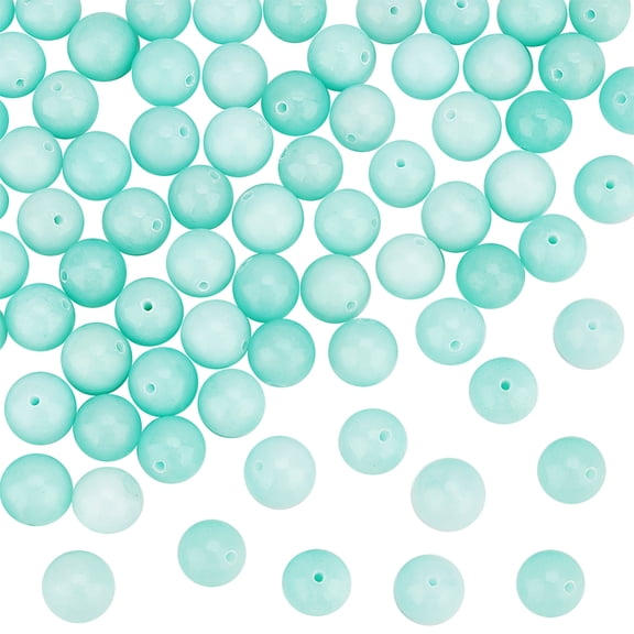1 Box 2 Strands Natural Malaysia Jade Beads Strands Imitation Amazonite Round Dyed Pale Turquoise 10mm Hole: 1mm about 38pcs/strand 15 inch