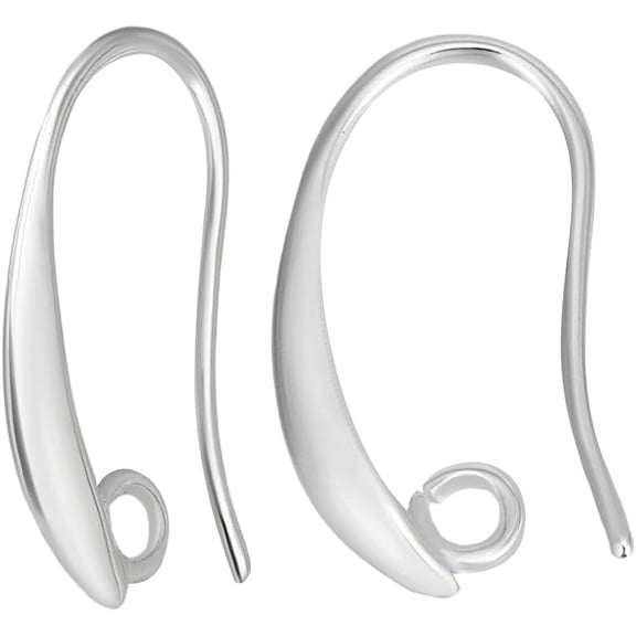1 Box 20 Pairs French Earring Hooks 925 Sterling Silver Plated Brass Ear Wires with 2mm Loops Findings Interchangeable Connector Accessories