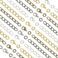 thumbnail image 1 of 1 Box 200 Sets Silver Lobster Clasp Chain Extender Tail Extender Chain Gold with Jump Rings Removable Iron Link Extension Chains Findings Kits for Jewelry Necklaces Bracelets DIY Crafting Mixed Color, 1 of 5