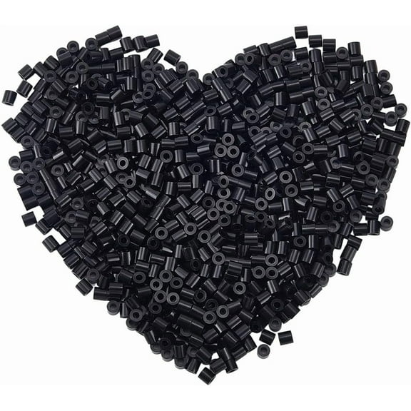 1 Box 2000 Pieces Black Melting Beads Crafts 5mm Beads Bulk Storage Refills Plastic Tube Iron Melty with 3mm Hole Compatible Hama Replenish Accessories DIY