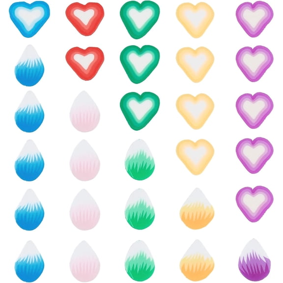 1 Box 2000Pcs 10 Styles Heart Flower Polymer Clay Slices Petal Clay Cabochons Flatback Tiny for Jewelry Making Handmade Fashion 3D Nail Art Assorted Decoration Accessories Mixed Color