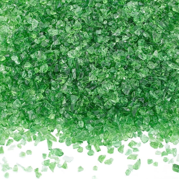 1 Box 200G Green Glass Chips Crushed Glass Glitter Irregular Transparent AB Color Green Metallic Chunky Electroplating Broken Sprinkles for DIY Making