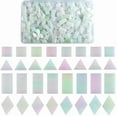 thumbnail image 1 of 1 Box 200Pcs 4 Styles Stain Glass Mosaic Tiles Small Glass Mosaic Pieces Iridescent Triangle Square Rhombus Rectangle Craft Tile Cabochons for Handmade Arts Crafts Project DIY Decorations, 1 of 8