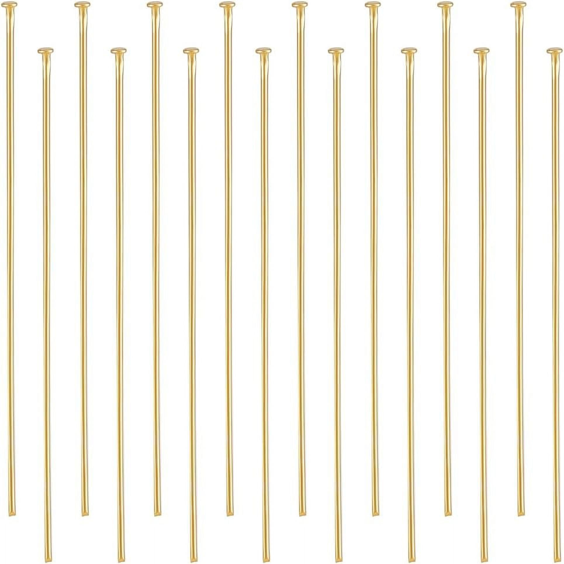 1 Box 200Pcs 50mm Flat Headpins 16K Gold Plated Stainless Steel Flat ...
