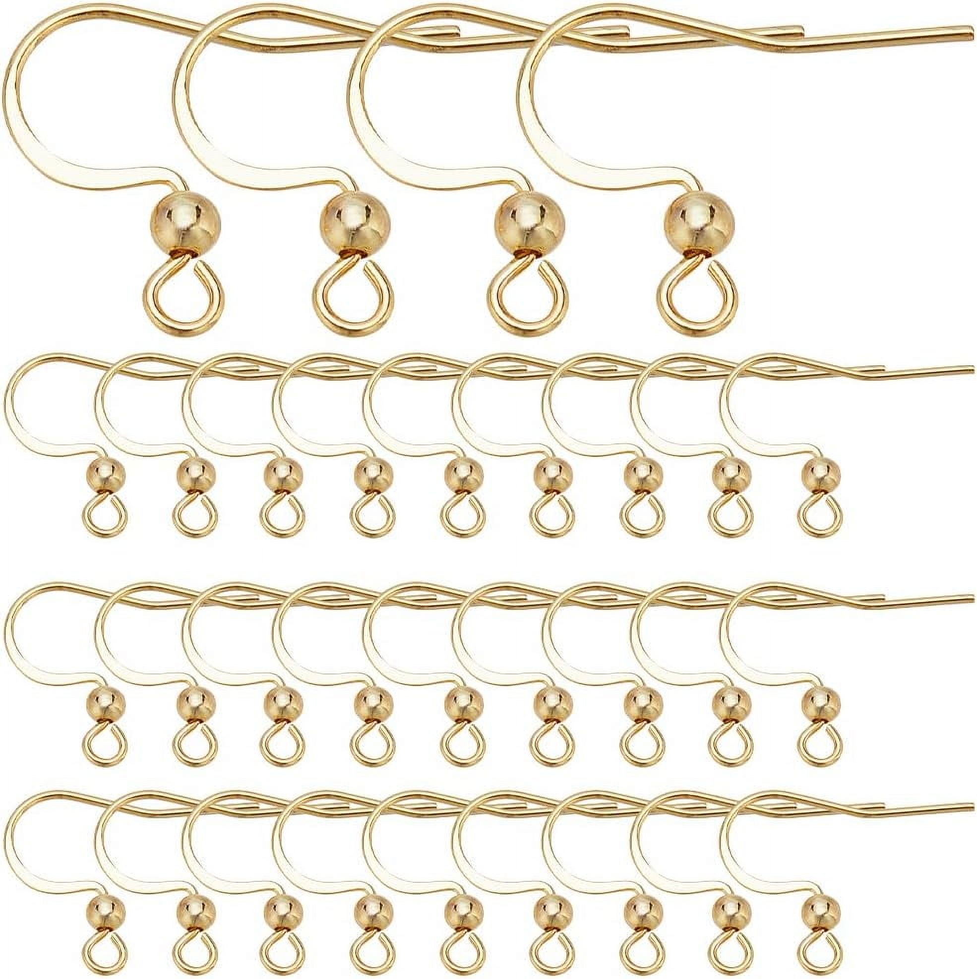 24kt Gold Plated Sterling Silver Convex French Fish Hook Ear Wires #51795