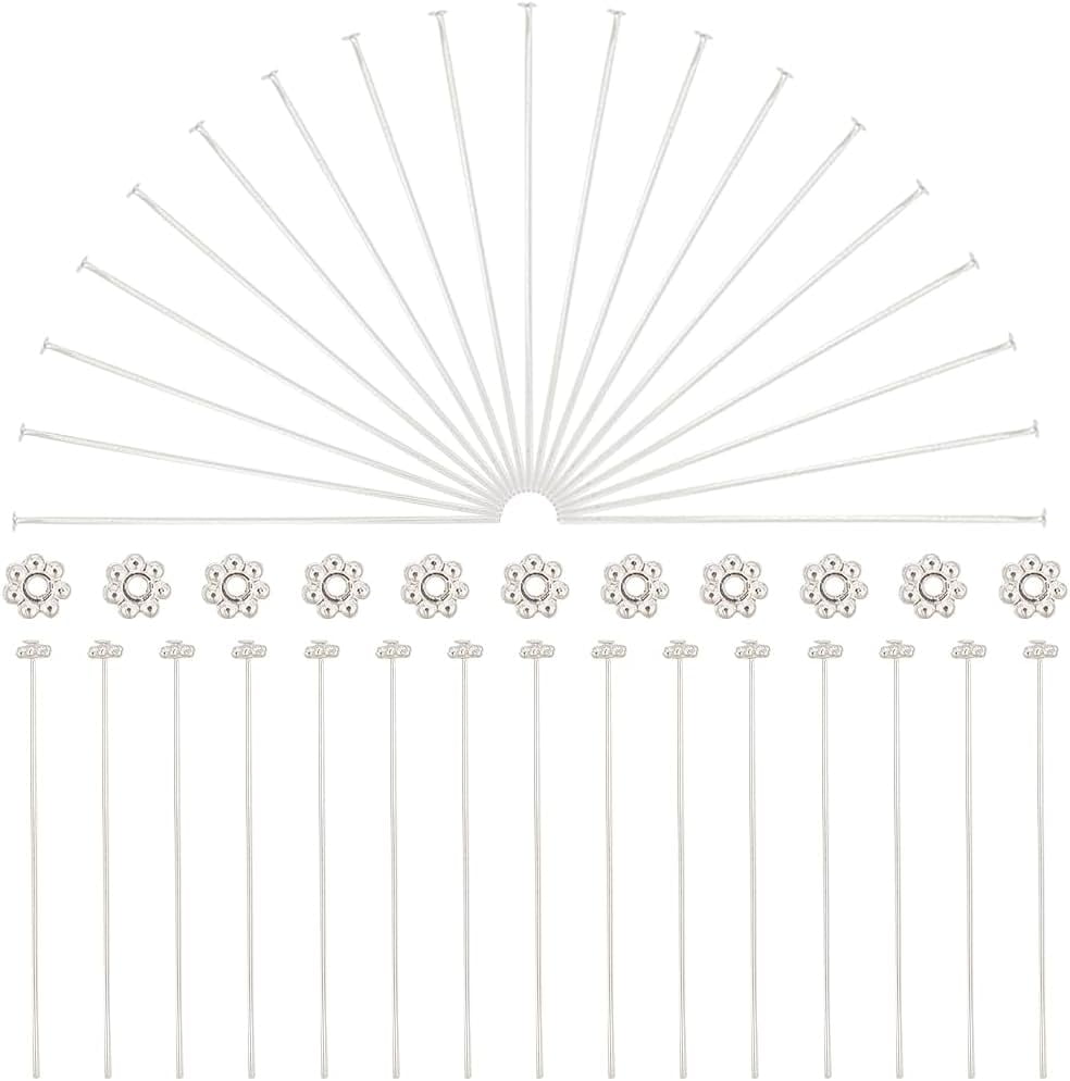 200 Stück Kugelkopfstifte Aus Messing – 0,6 X 40mm Für DIY-Schmuck | Perfekt Für Ohrringe, Armbänder Und Halsketten