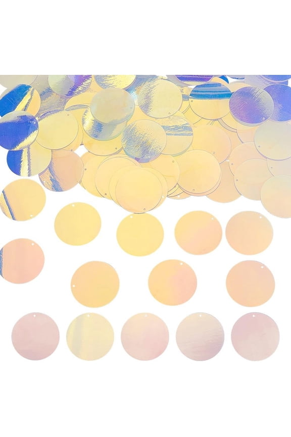 1 Box 200Pcs Large Sequins Round Sequin Paillettes Bulk 40mm Plum PVC Iridescent Applique Glitters Spangles Loose Hole Sequin for Sewing Craft Art Embellishment DIY Jewelry Pendants Supplies for DIY