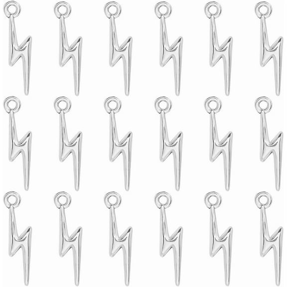 1 Box 200Pcs Lightning Bolt Charms Bulk Flash Shape Charms Silver Alloy Metal Thunder Tibetan Dangle Pendants