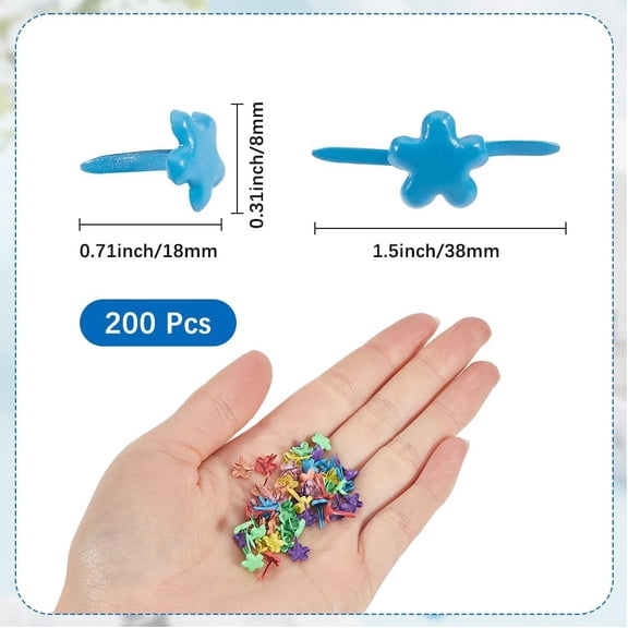 1 Box 200Pcs Round Brads Scrapbooking Brads Bulk Colorful Small Circle Iron Metal Paper Fasteners Photo Cards Decoration Split Pins for Paper Crafts Art DIY Stamping Home Office Supplies