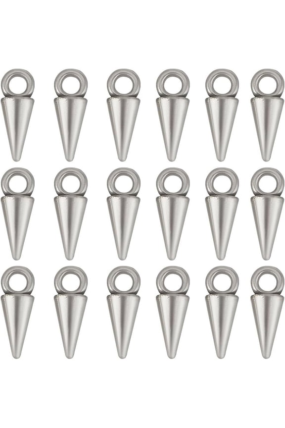 1 Box 200Pcs Silver Charms Cone Charm Alloy Gothic Punk Vintage Goth Circular Long Spikes Pendants Bulk for Jewelry Making Bracelet Necklace Craft