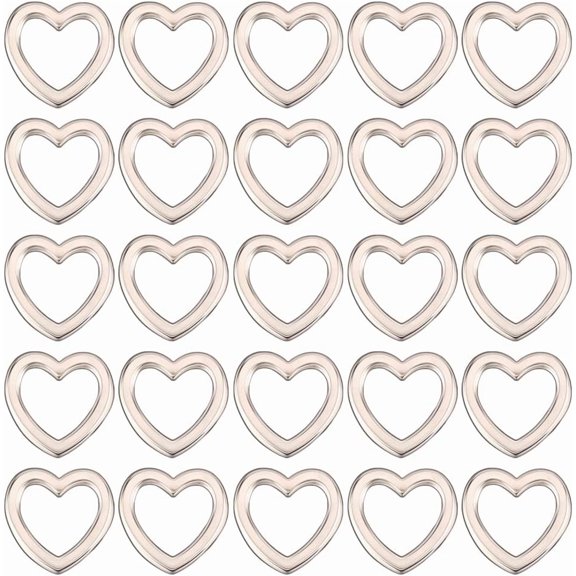 1 Box 200Pcs Silver Heart Connector Metal Linking Rings Alloy Tibetan Style Hollow Small frame Spacers Link Charm Connectors Accessories for Jewelry Making Beading Earring Supplies DIY Craft