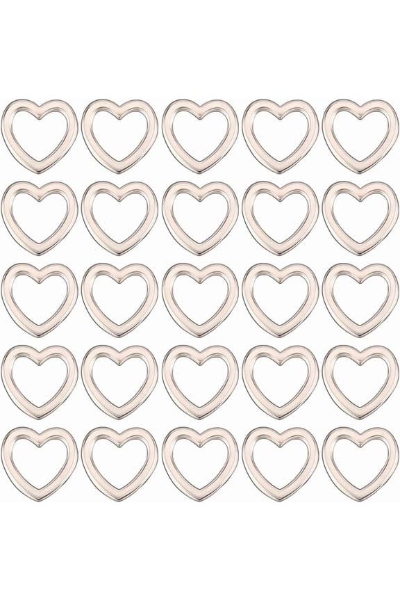1 Box 200Pcs Silver Heart Connector Metal Linking Rings Alloy Tibetan Style Hollow Small frame Spacers Link Charm Connectors Accessories
