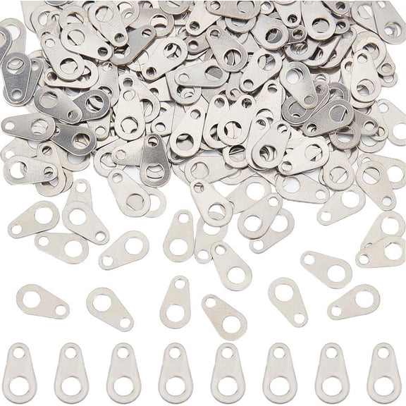 1 Box 200Pcs Stainless Steel Chain Tabs Oval Chain Extender Connectors Link Jewelry End Tabs Connector Findings for DIY