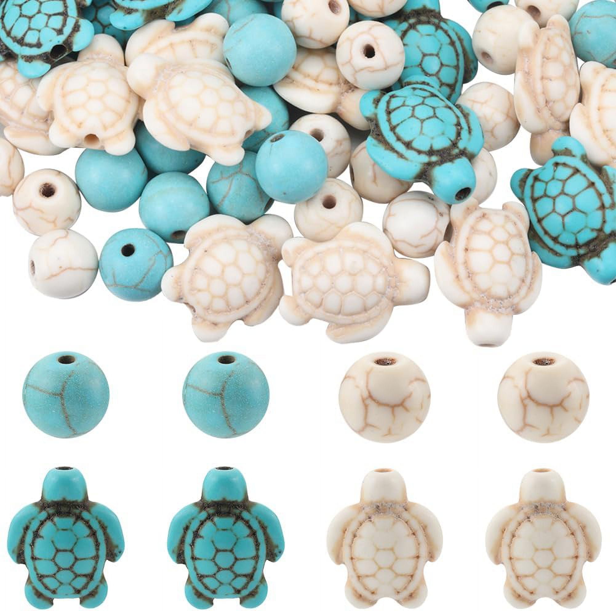 1 Box 200Pcs Turtle Beads Bulk 8mm Round Spacer Beads Boho Style