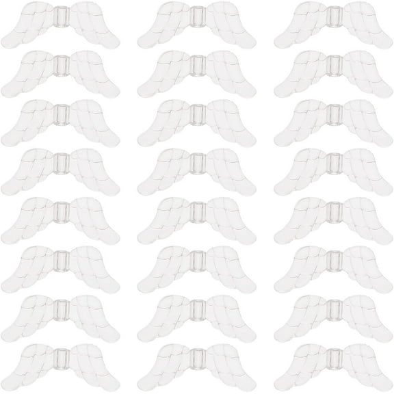 1 Box 200Pcs Wings Beads Angel Wing Beads Transparent Clear Acrylic Charms Christmas Guardian Angel Fairy Loose Spacers for Jewelry Making Beading Kit Earrings Necklace DIY Supplies ClearDIY