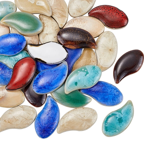 1 Box 200g Mosaic Craft Tiles Bulk Porcelain Mosaic Tile Colorful Floral Mosaic Tile Pieces Irregular China Tiles