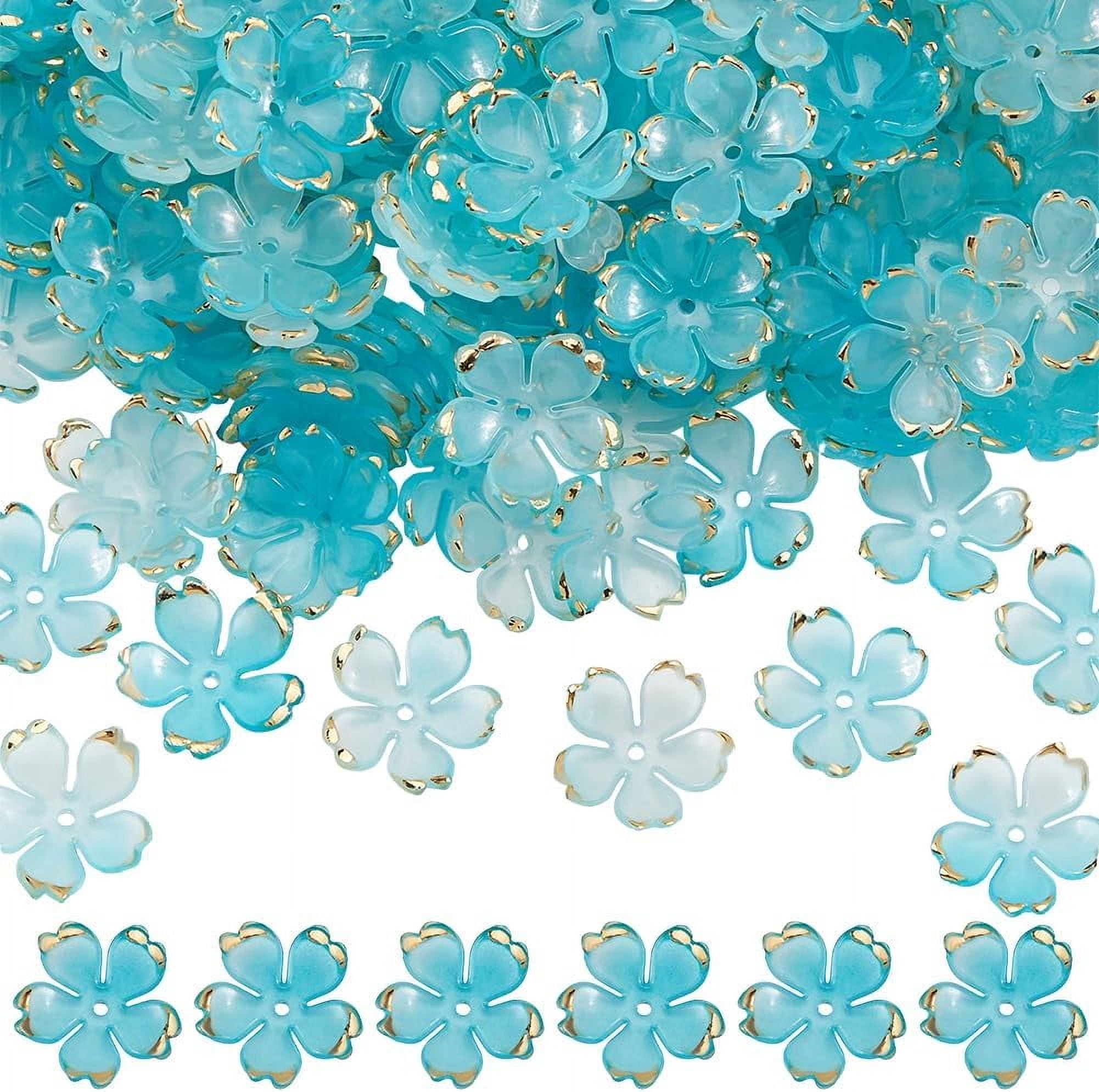 30 PCS 10mm Flower Beads. Iridescent 5 Petals Flower Beads. Mix Color