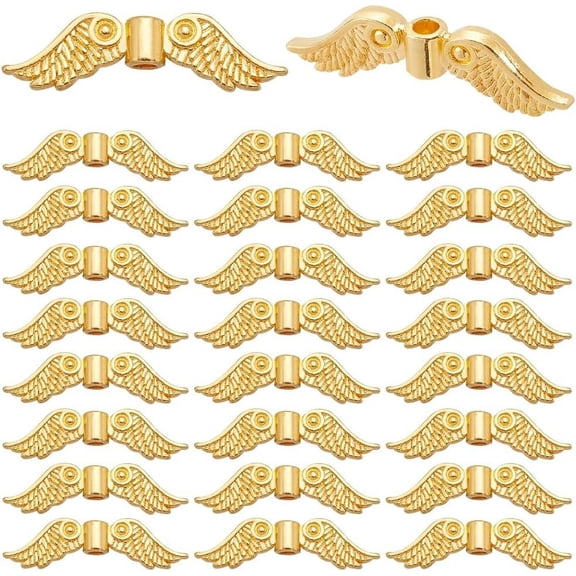 1 Box 200pcs Wing Bead Charm Gold Wing Bead Tibetan Style Golden Small Wing Shape Loose Shape Bead Bulk