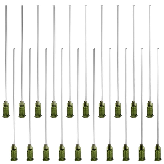 1 Box 20Pcs 14G Blunt Tip Dispensing Needle with Luer Lock 4.6Inch Stainless Steel Syringe Needle Dark Olive Green Industrial Liquid Dispensing Needle for Adhesive Glue Dispensing