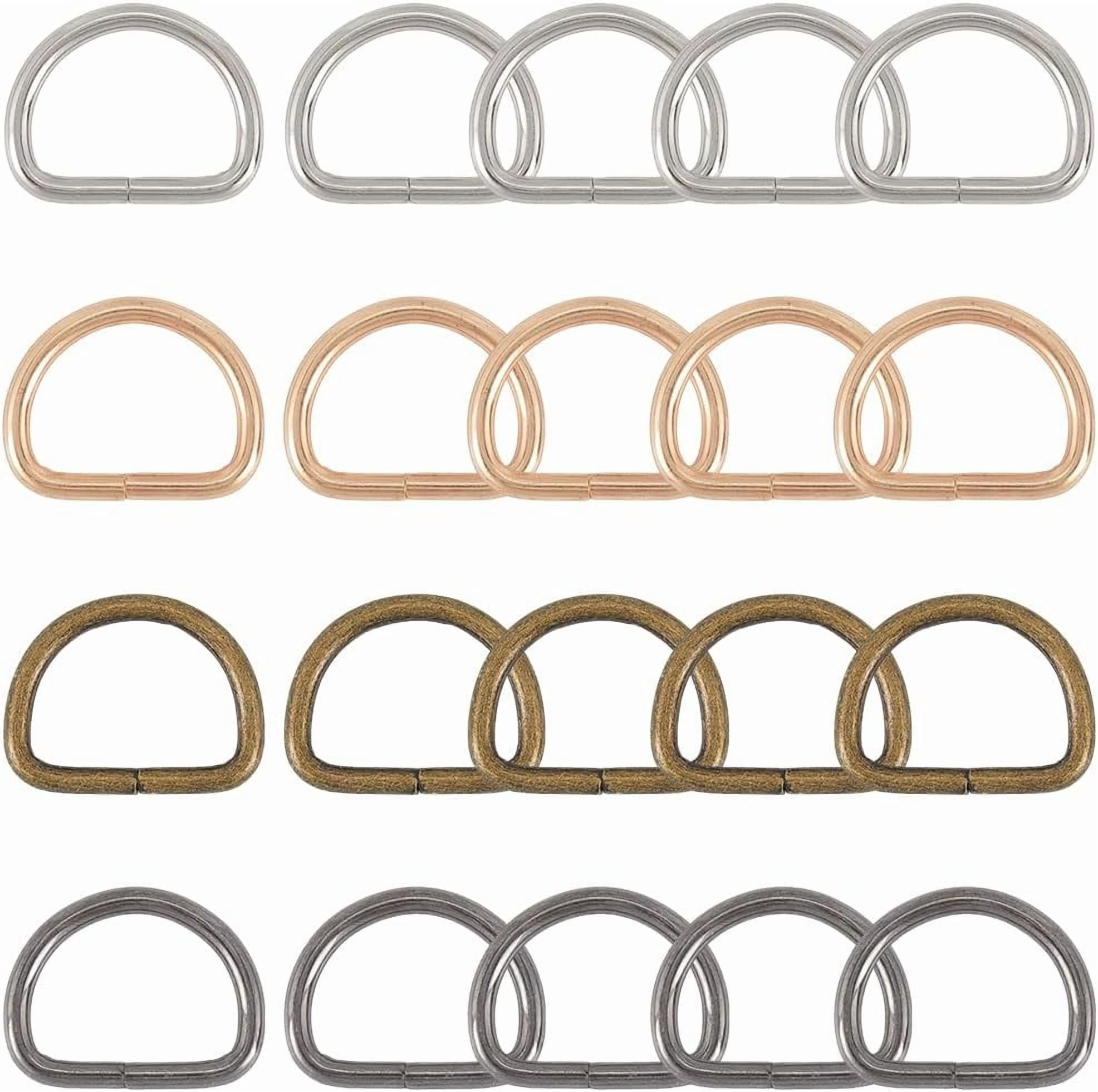 1 Box 20Pcs 4 Colors 1 Inch D Rings Heavy Duty D Shape Buckle Small ...