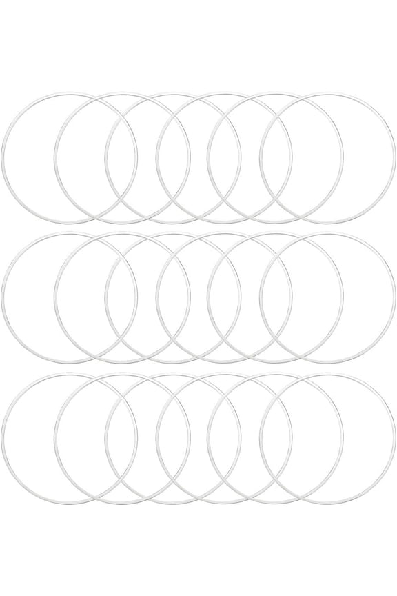 1 Box 20Pcs 40mm Linking Rings Sterling Silver Plated Smooth Single Loop Circle Frames Key Chain Closed Links Connector Rings for Bracelet Necklace Jewelry Making