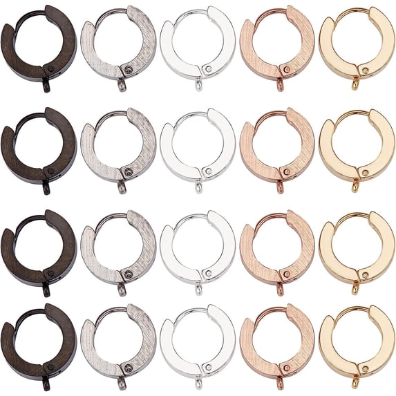 BENECREAT 2PCS 14K Gold Filled Lever Back Earring Hooks Findings Plain Leverback Earrings for DIY Jewelry Making - 17x11mm