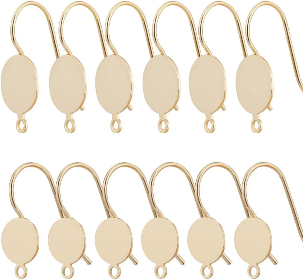Box 20Pcs 8/10mm Leverback Earring Findings 14K Gold Plated