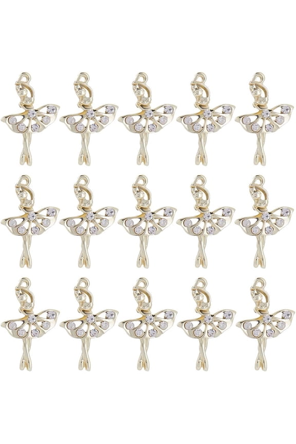 1 Box 20Pcs Ballet Dancer Charm Ballet Charms Bulk Alloy Silver Cute Rhinestone Ballerina Dancers Charm for Jewelry Making Charms DIY Crafting Necklaces Bracelets Supplies Gifts Women Adult