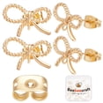 thumbnail image 1 of 1 Box 20Pcs Bow Earring Findings Gold Twist Rope Bowknit Stud Posts with Loops Earring Component and 20Pcs Butterfly Backs for Jewelry Making, 1 of 5