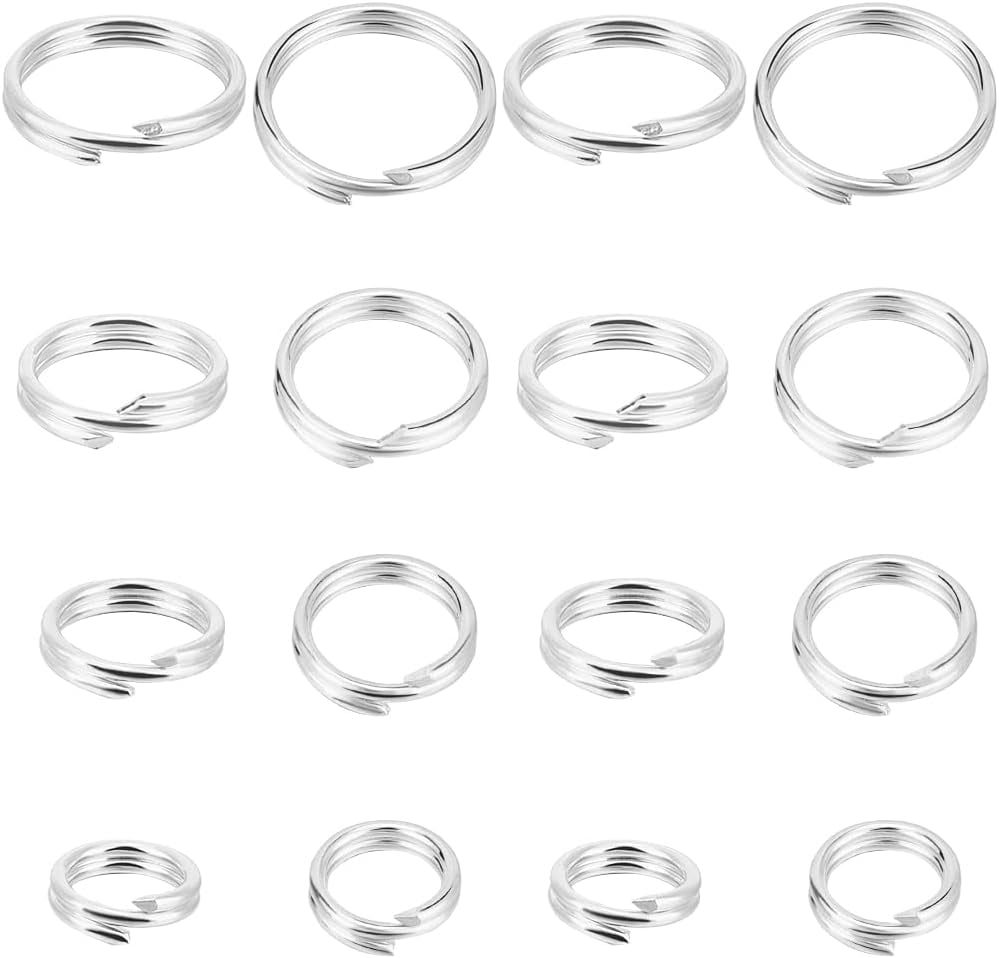 1 Box 20Pcs Double Loop Jump Rings 925 Sterling Silver 5/6/7/8mm Split ...