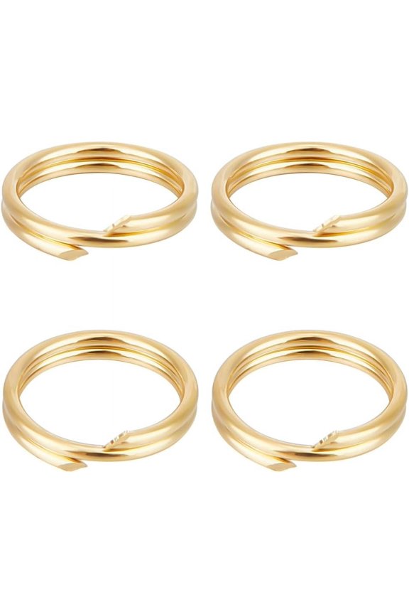 1 Box 20Pcs Double Loop Jump Rings Sterling Silver 7mm Split Rings Open Loop Rings for Necklaces Keychain DIY Jewelry Craft Making (Gold) Gold