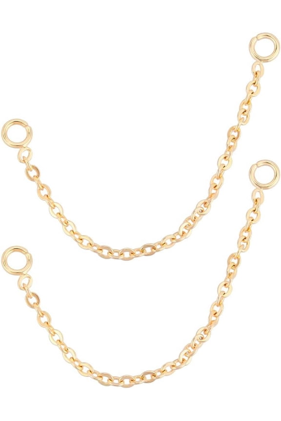 1 Box 20Pcs Earrings Connector Chain 18K Gold Plated Brass 1.8 Inch Convertible Dangle Chain for Double Piercings DIY Jewelry Making Earrings for DIY
