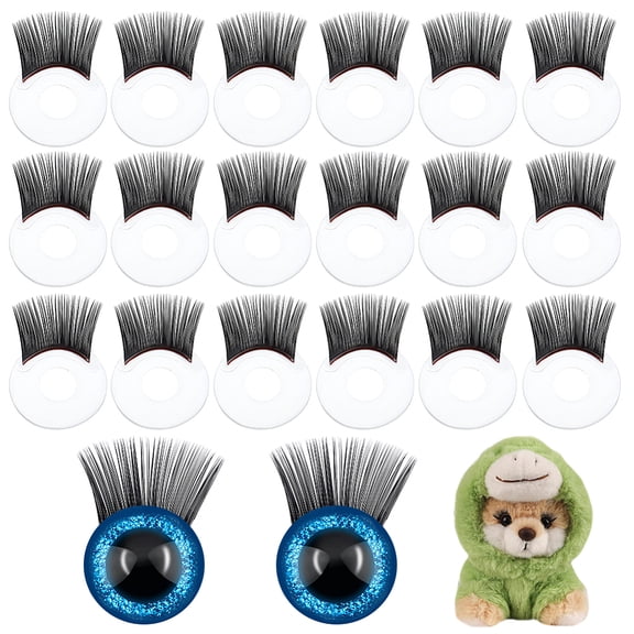 1 Box 20Pcs Eyelashes Strips Eye Make Up Accessory for DIY Craft Making Black 21.5x1mm Inner Diameter: 7.7mm