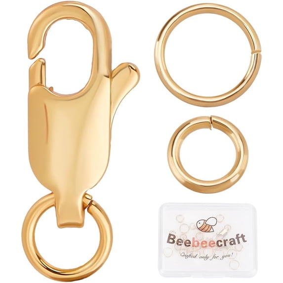 100pcs Solid Brass Lobster Clasps – 12x6mm, Gold Finish, Unbranded
