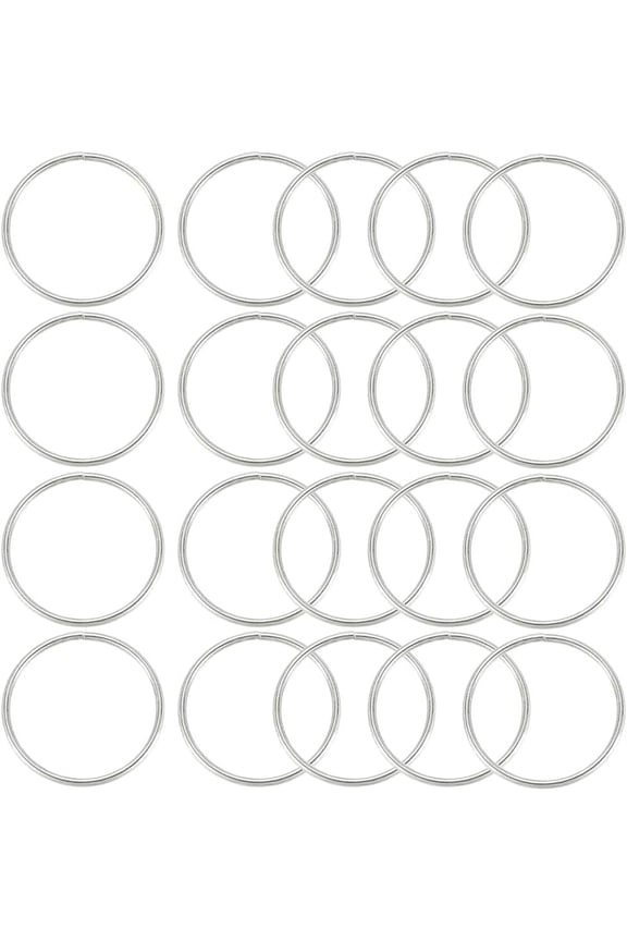 1 Box 20Pcs Metal O Ring Buckle 50mm(2") Silver O Rings Multi Purpose Round Key Rings Iron Open Jump Ring Buckles Bulk for DIY Making