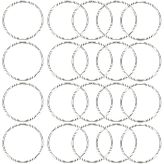 1 Box 20Pcs Metal O Ring Buckle 50mm(2") Silver O Rings Multi Purpose Round Key Rings Iron Open Jump Ring Buckles Bulk for Hardware Bags Dog Leashes Craft Projects DIY Women Belts Keychains